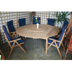 TEAK τραπέζι κήπου ξύλινο εμποτισμού ΦΥΣΙΚΟ, 150x150/Φ200